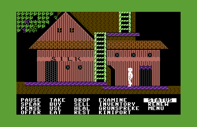 Below the Root Commodore 64 Screenshot: Use the menu to take actions, talk, and more.