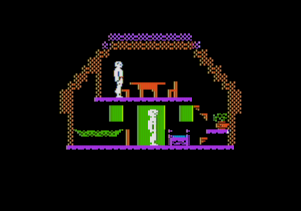 Below the Root Apple II Screenshot: One of the houses you can visit.