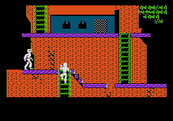 Below the Root Apple II Screenshot: Climbing up a ladder.