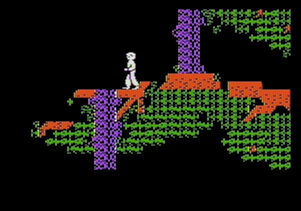 Below the Root Apple II Screenshot: Be careful not to fall when high up in the trees!