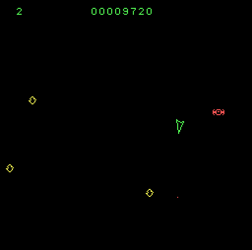 Astro-Dodge IBM PC/Compatibles Screenshot: An alien sneaks up behind me...
