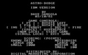 Astro-Dodge for IBM PC/Compatibles - Title screen.