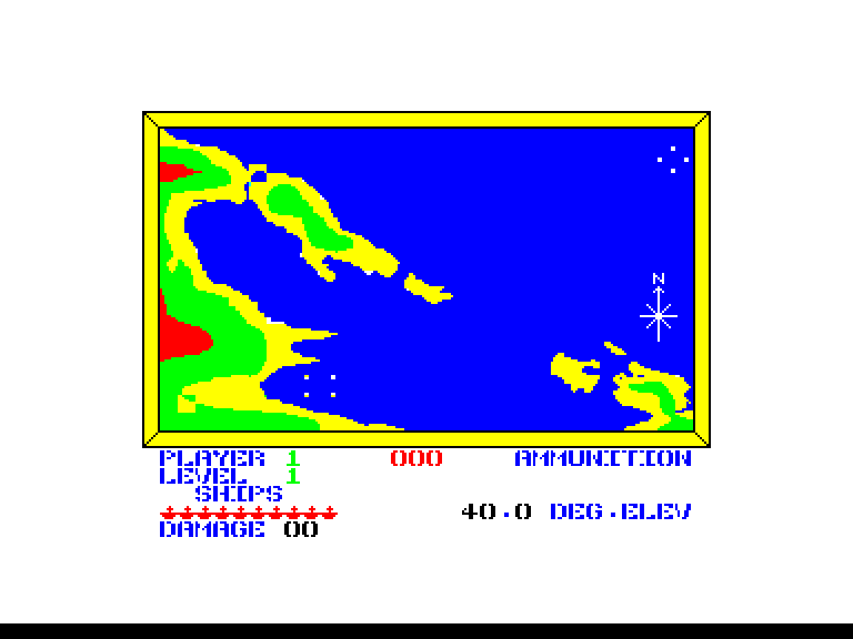 Beach-Head Enterprise Screenshot: Game start.