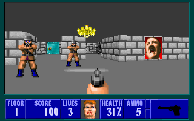 Wolfenstein 3D IBM PC/Compatibles Screenshot: I'm under attack!