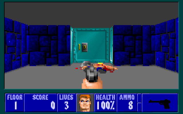 Wolfenstein 3D IBM PC/Compatibles Screenshot: Game start.