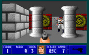 Wolfenstein 3D for IBM PC/Compatibles - Enemies often hide behind obstacles...