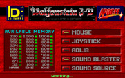 Wolfenstein 3D for IBM PC/Compatibles - Starting screen / setup.