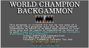 World Champion Backgammon for IBM PC/Compatibles - Title screen.