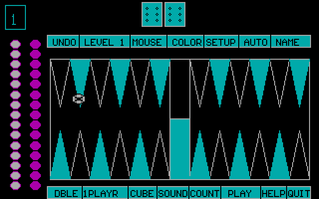 World Champion Backgammon IBM PC/Compatibles Screenshot: Starting screen.