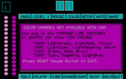World Champion Backgammon for IBM PC/Compatibles - Color menu.