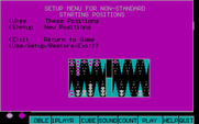 World Champion Backgammon for IBM PC/Compatibles - Setup menu.