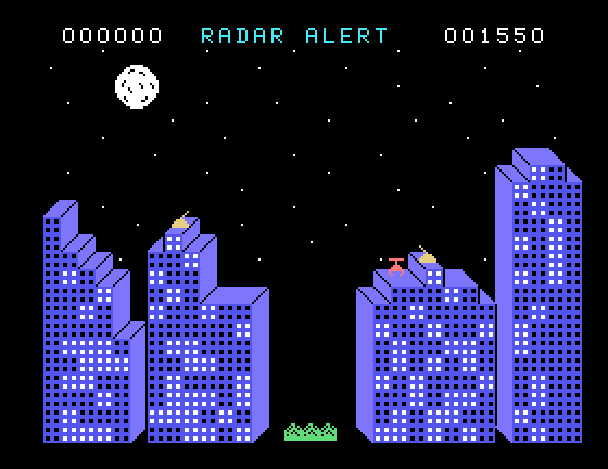 Zero Zone TI-99/4A Screenshot: Radar alert, enemy incoming!