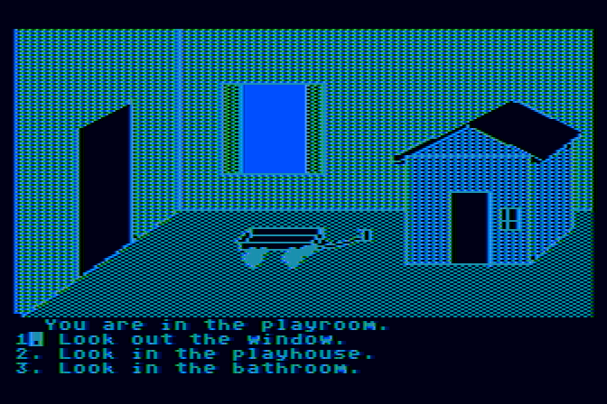 Dragon's Keep Atari 8-bit Screenshot: In the playroom...
