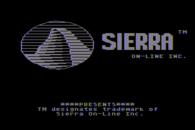 Dragon's Keep Atari 8-bit Screenshot: Sierra On-Line logo.