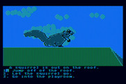 Dragon's Keep for Atari 8-bit - A squirrel is on the roof!