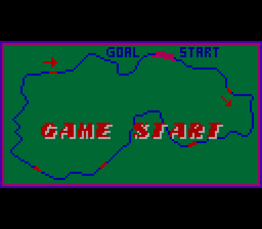 Konami GT Arcade Screenshot: Game start; the race map.