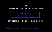 Attack for IBM PC/Compatibles - Title screen.
