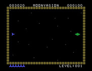 Moonvasion for TI-99/4A - Bonus round; shoot the saucer!