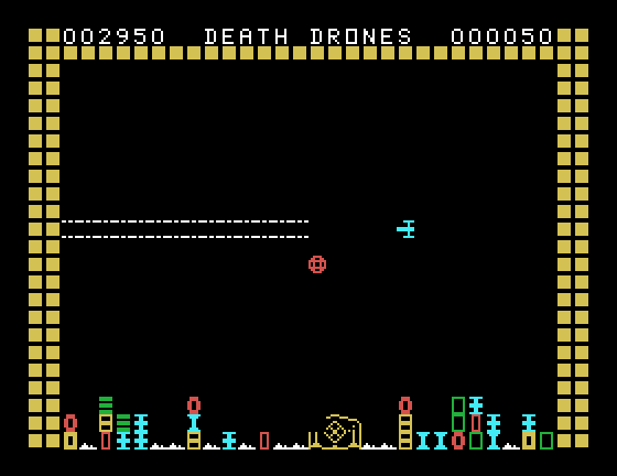 Death Drones TI-99/4A Screenshot: Fire; and I missed!
