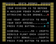 Death Drones for TI-99/4A - Title screen.
