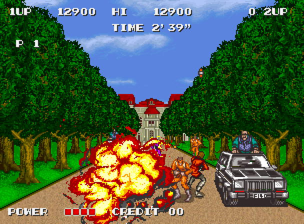 S.P.Y. Special Project Y Arcade Screenshot: Yikes, dodge the grenades!