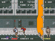 S.P.Y. Special Project Y for Arcade - Kicking an opponent in the back! Once he's down, the force field to the right will move out of the way...