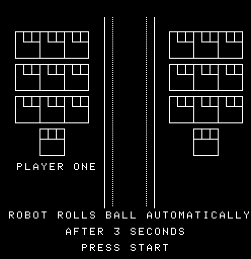 Robot Bowl Arcade Screenshot: Ready to begin a one player game?
