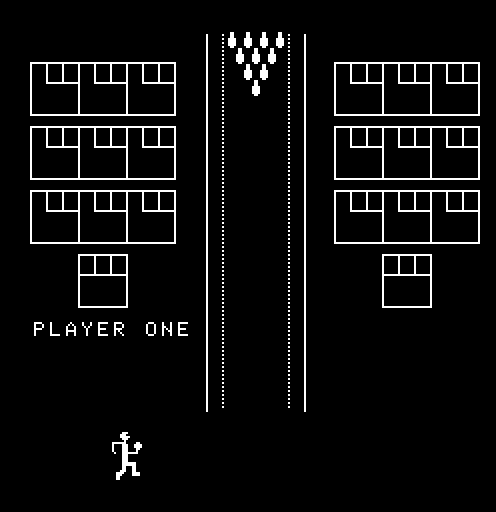 Robot Bowl Arcade Screenshot: Here comes the robot bowler...