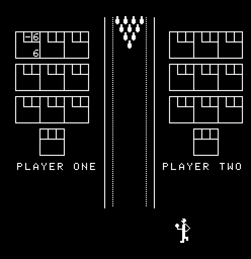Robot Bowl Arcade Screenshot: Here comes player two in a two player game...