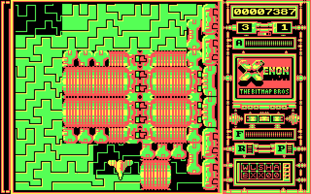 Xenon IBM PC/Compatibles Screenshot: The game first scrolls in reverse quickly giving a glimpse of the challenge ahead.