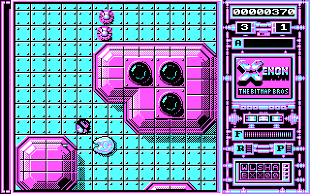 Xenon IBM PC/Compatibles Screenshot: In tank form you need to go around high walls.