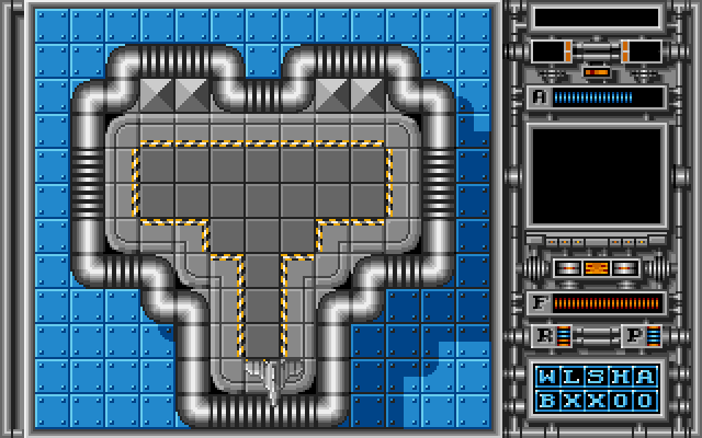 Xenon Amiga Screenshot: Game start; the plane takes off and flies over the entire level.
