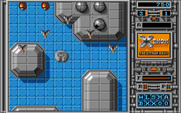 Xenon for Amiga - You need to navigate around the walls when in tank form.