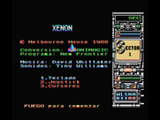 Xenon for MSX - Title screen and main menu.