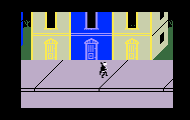 Dracula Intellivision Screenshot: Wandering through town...