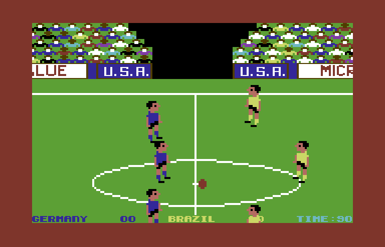 World Cup Soccer Commodore 64 Screenshot: Game start.