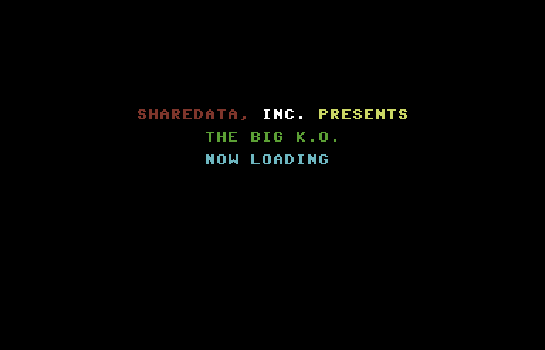 World Cup Soccer Commodore 64 Screenshot: The Big K.O. loading screen.