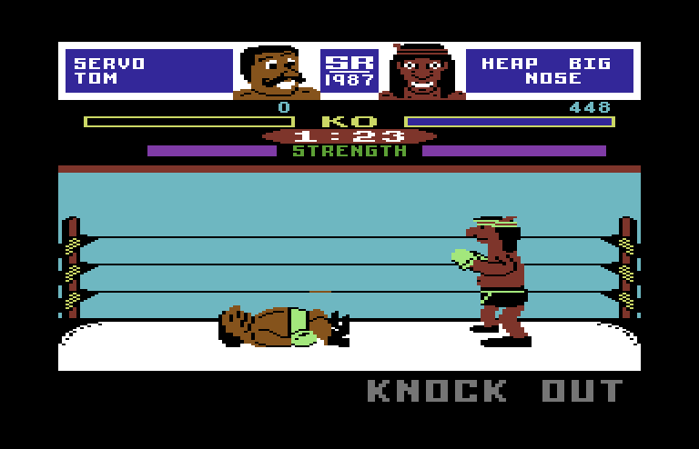 World Cup Soccer Commodore 64 Screenshot: Knock out!