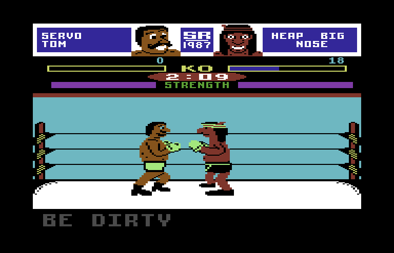 World Cup Soccer Commodore 64 Screenshot: Fight in progress!