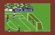 World Cup Soccer for Commodore 64 - Defending the goal on the right side of the field...