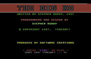 World Cup Soccer for Commodore 64 - The Big K.O. main menu.