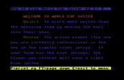 World Cup Soccer for Commodore 64 - The game includes instructions on disk as well as printed versions.