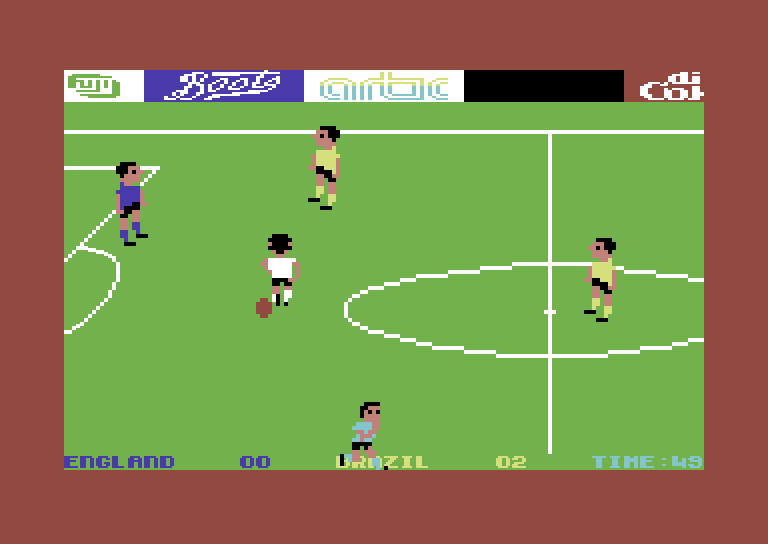 World Cup Soccer Commodore 64 Screenshot: Game in progress...