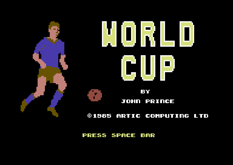 World Cup Soccer Commodore 64 Screenshot: Title screen.