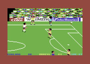 World Cup Soccer for Commodore 64 - Throwing the ball in from the sideline.