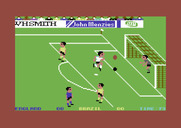 World Cup Soccer for Commodore 64 - Ready to block this kick!