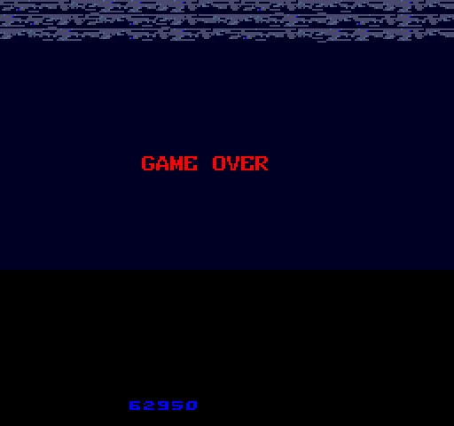 Two Tigers Arcade Screenshot: Game over.