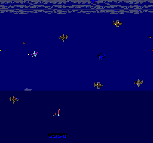 Two Tigers Arcade Screenshot: Battle over the ocean...