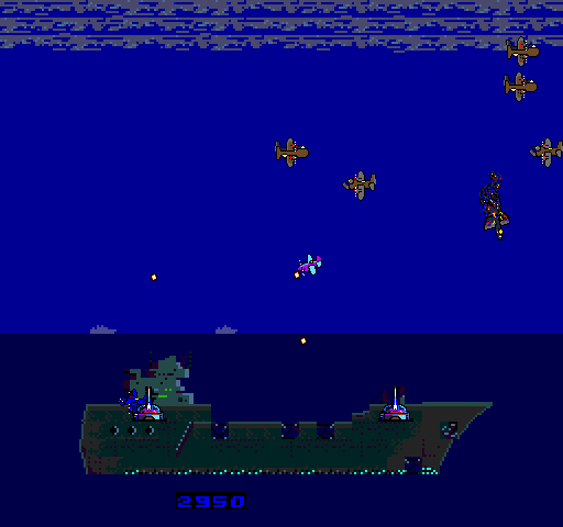 Two Tigers Arcade Screenshot: More enemy planes attacking...