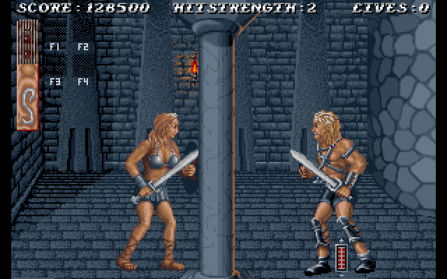 Sword of Sodan Amiga Screenshot: Approaching another opponent...
